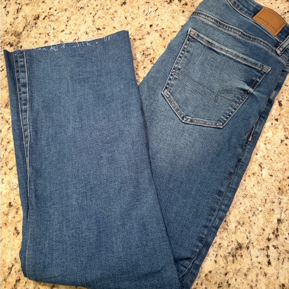 American Eagle Outfitters Denim - American Eagle Hi Rise Kick Boot Crop Blue Denim Jeans